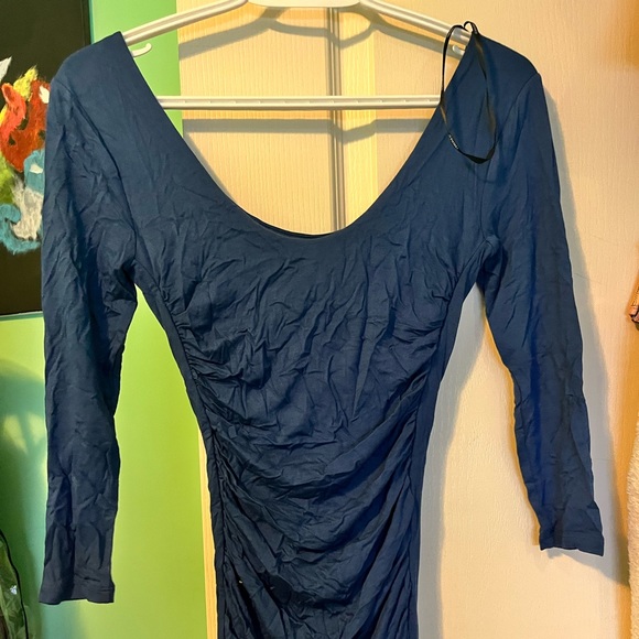 BLUE BODYCON DRESS - Picture 3 of 4